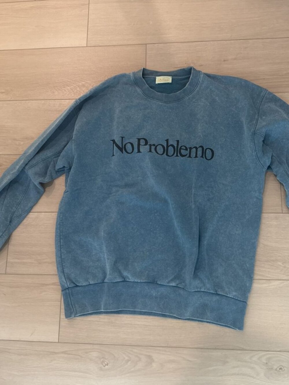 Aries Arise No Problemo Sweatshirt XL Washed Blue